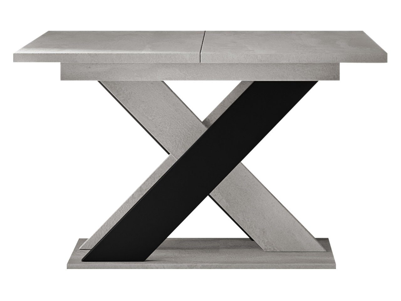 120-160x90x75 Tischplatte, K350 der cm unter MIRJAN24 Einlegeplatte sich (Ausziehbarer), Xao Esstisch / befindet Schwarz