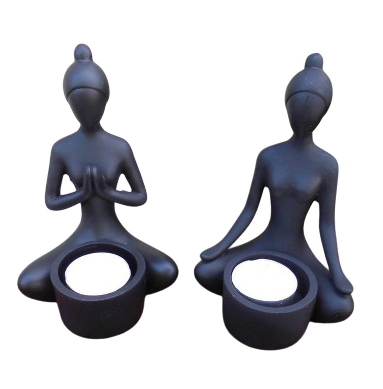 Deko-Impression Dekofigur Skulpturen-Set Yoga 2 Stück Fengshui Deko-Figuren / Teelichthalter (2 St)