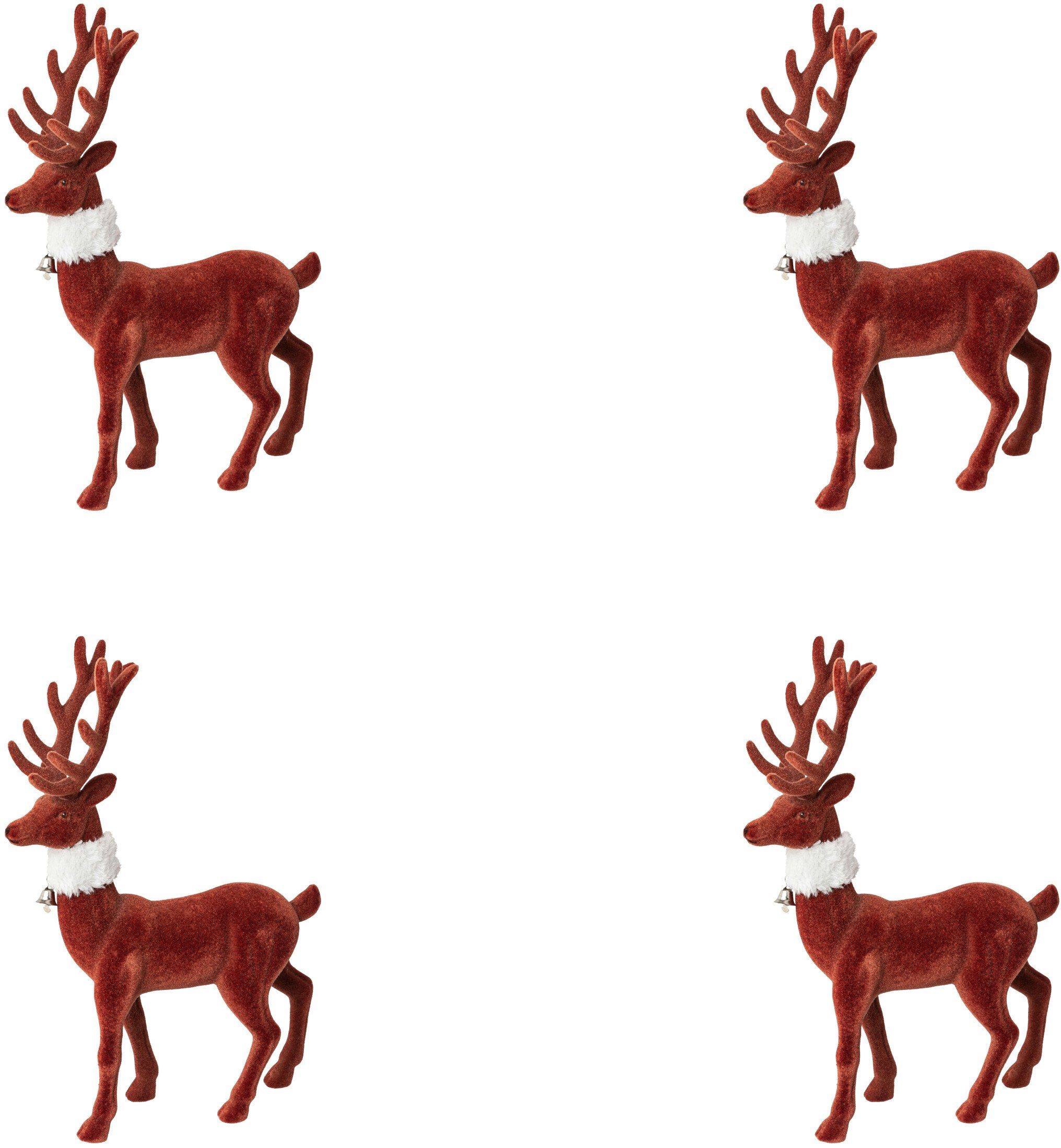 Creativ deco Weihnachtsfigur Hirsch, Weihnachtsdeko rot günstig online kaufen