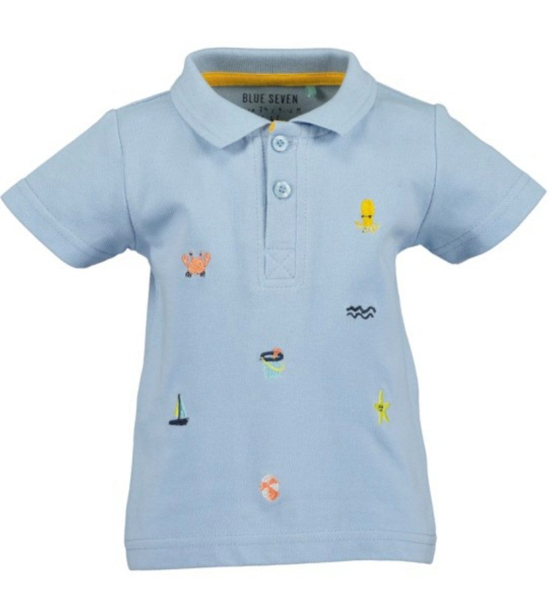 Blue Seven Poloshirt Baby Poloshirt Jungen Baumwolle – Kurzarm Shirt mit Stickerei