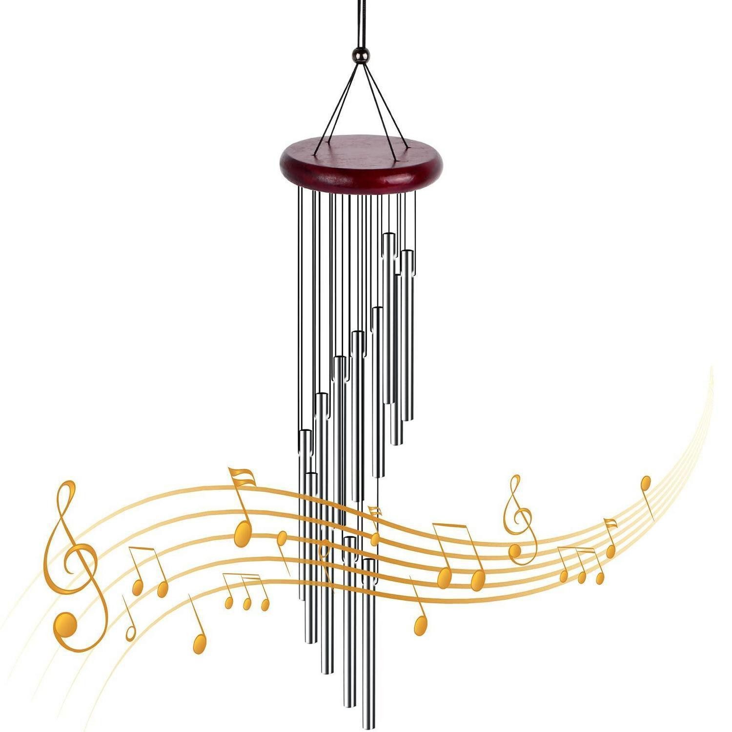 LuxusKollektion Windspiel Windspiel Aluminium 12 Rohre Mahagoni (1 St)
