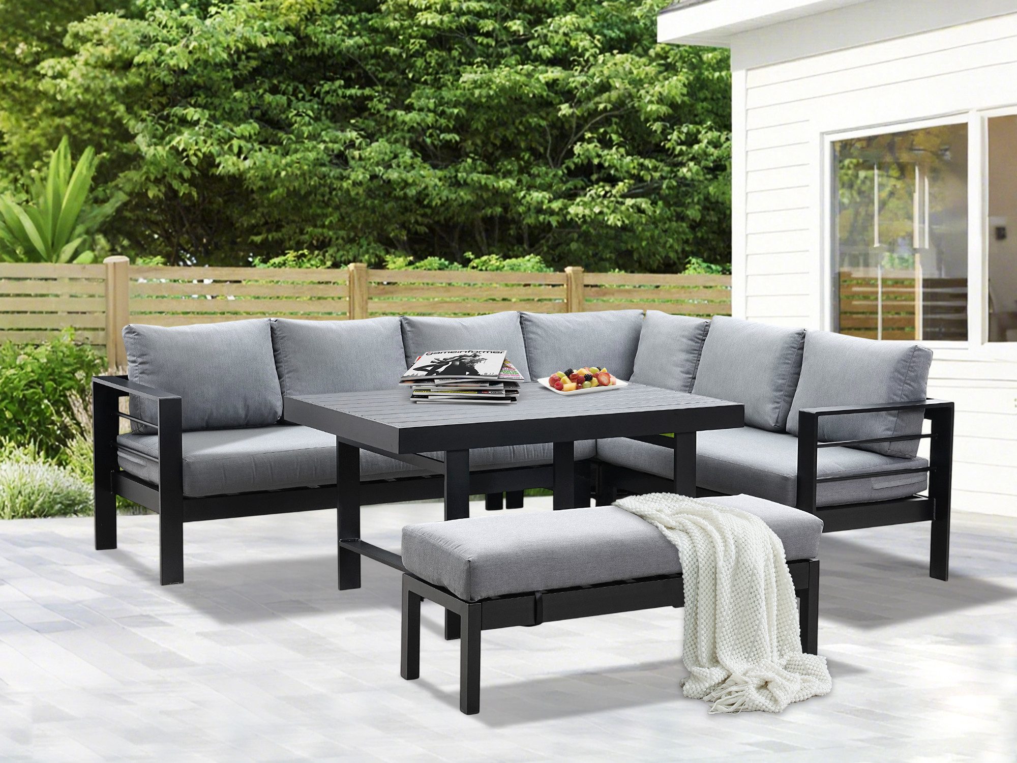 MeXo Gartenlounge-Set Lounge Gartenmöbelset aus Aluminium, günstig online kaufen