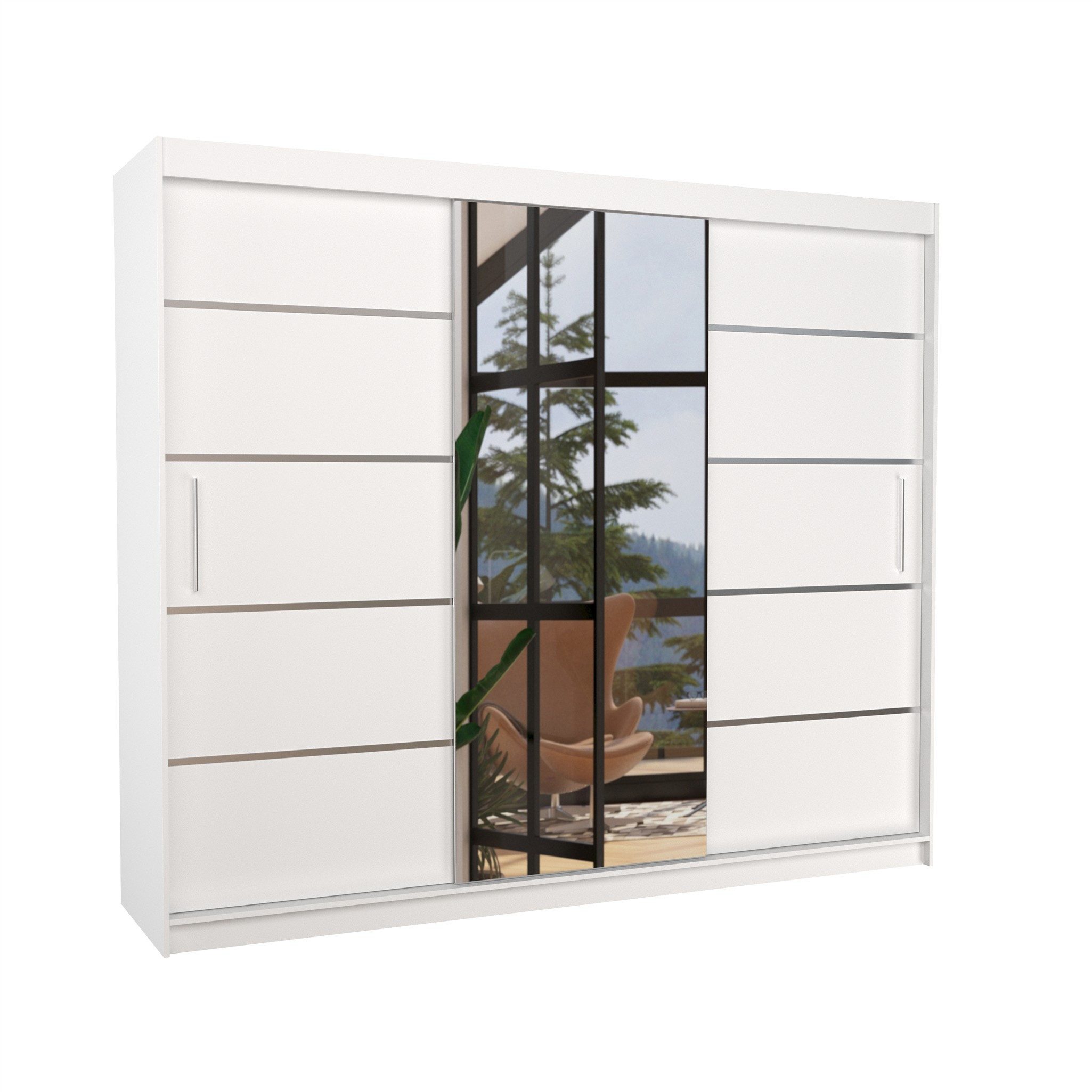 Fun Möbel Schiebetürenschrank Schrank Nr. 500 Maß: 250 x 215 x 58 cm