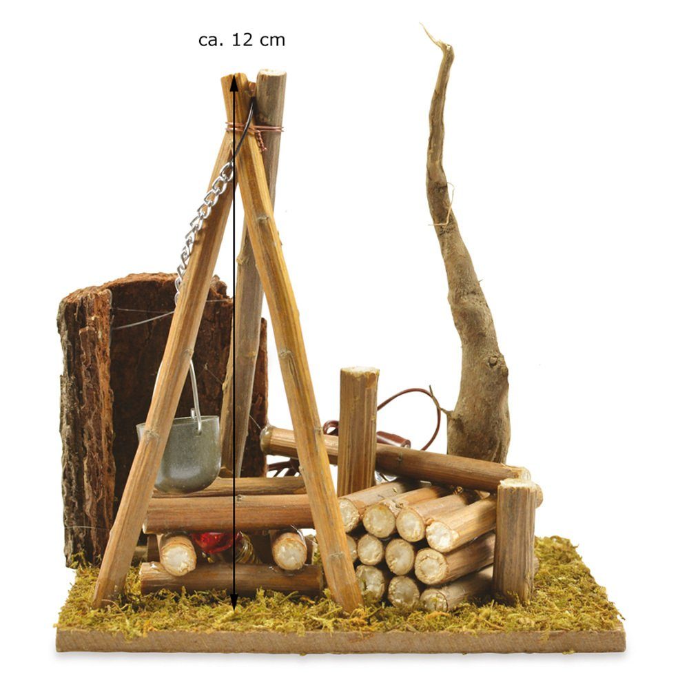 RIFFELMACHER & WEINBERGER Krippen-Zubehör Riffelmacher LED Lagerfeuer mit Baum und Kochstell