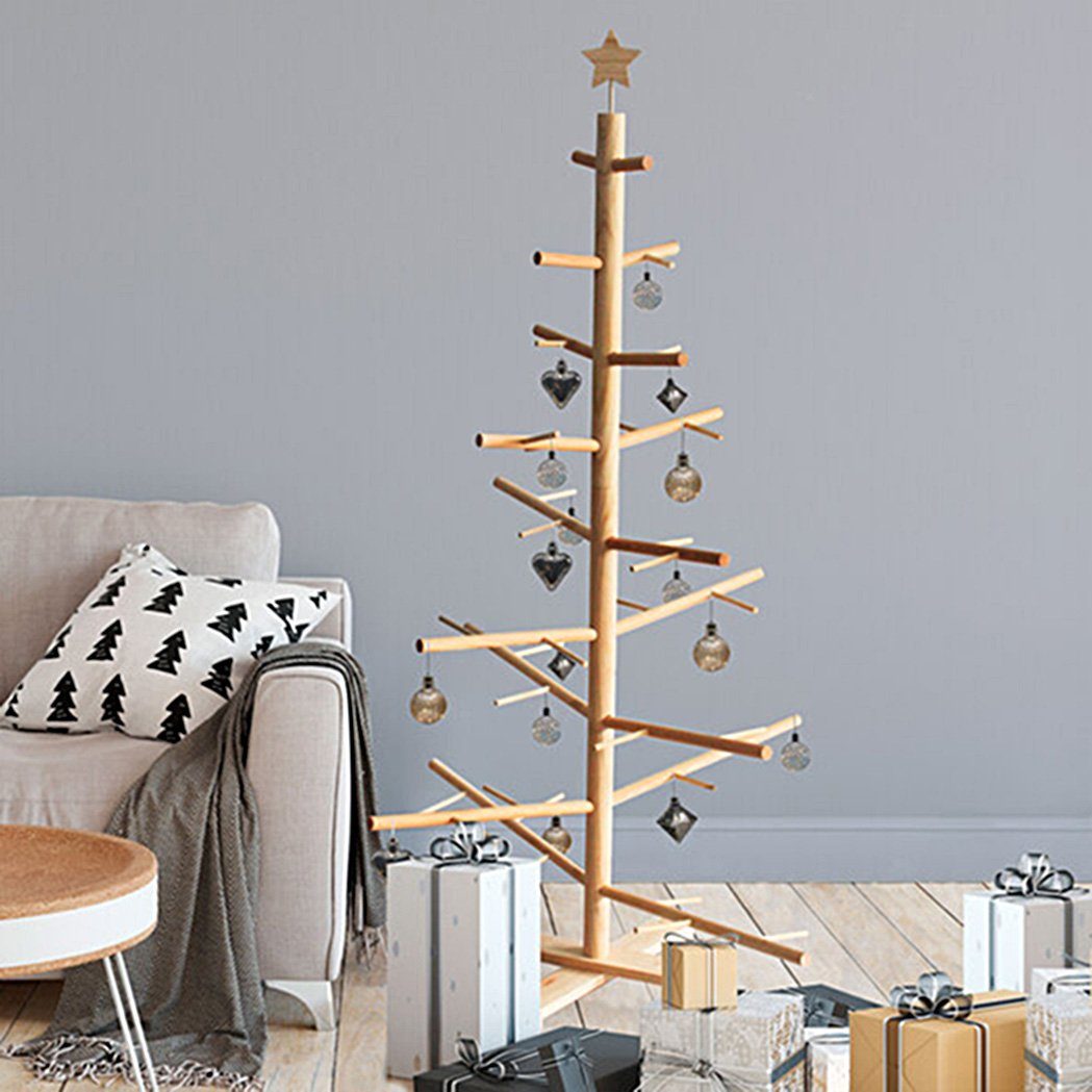 AVANTEX boho living® Echter Weihnachtsbaum Pine-XMAS, nachhaltiger Weihnachtsbaum, massives Kiefernholz, inkl. Stern als Tannenbaumspitze