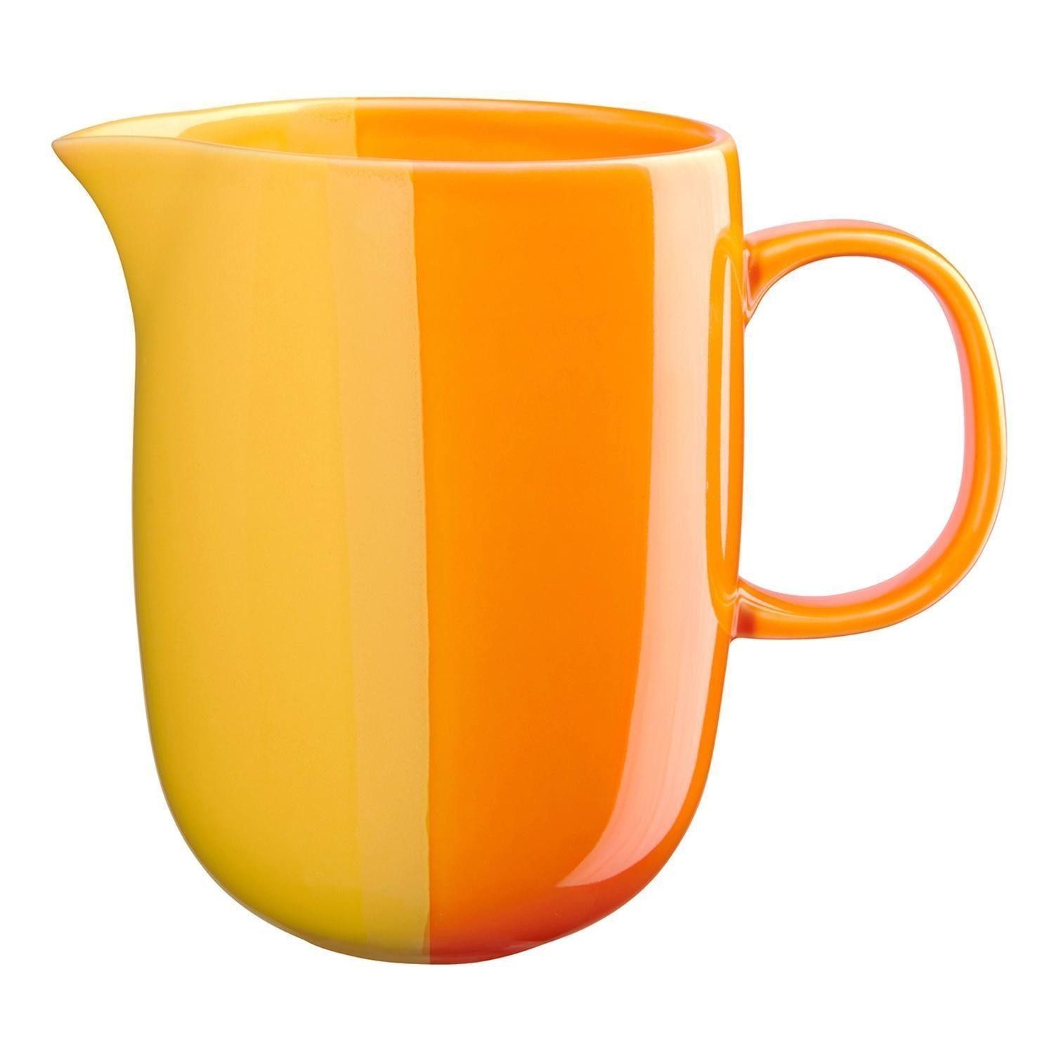 ASA SELECTION Milchkännchen Krug JOY, 800 ml, Orange, Gelb, 0,8 l, (1-St), Porzellan, spülmaschinengeeignet