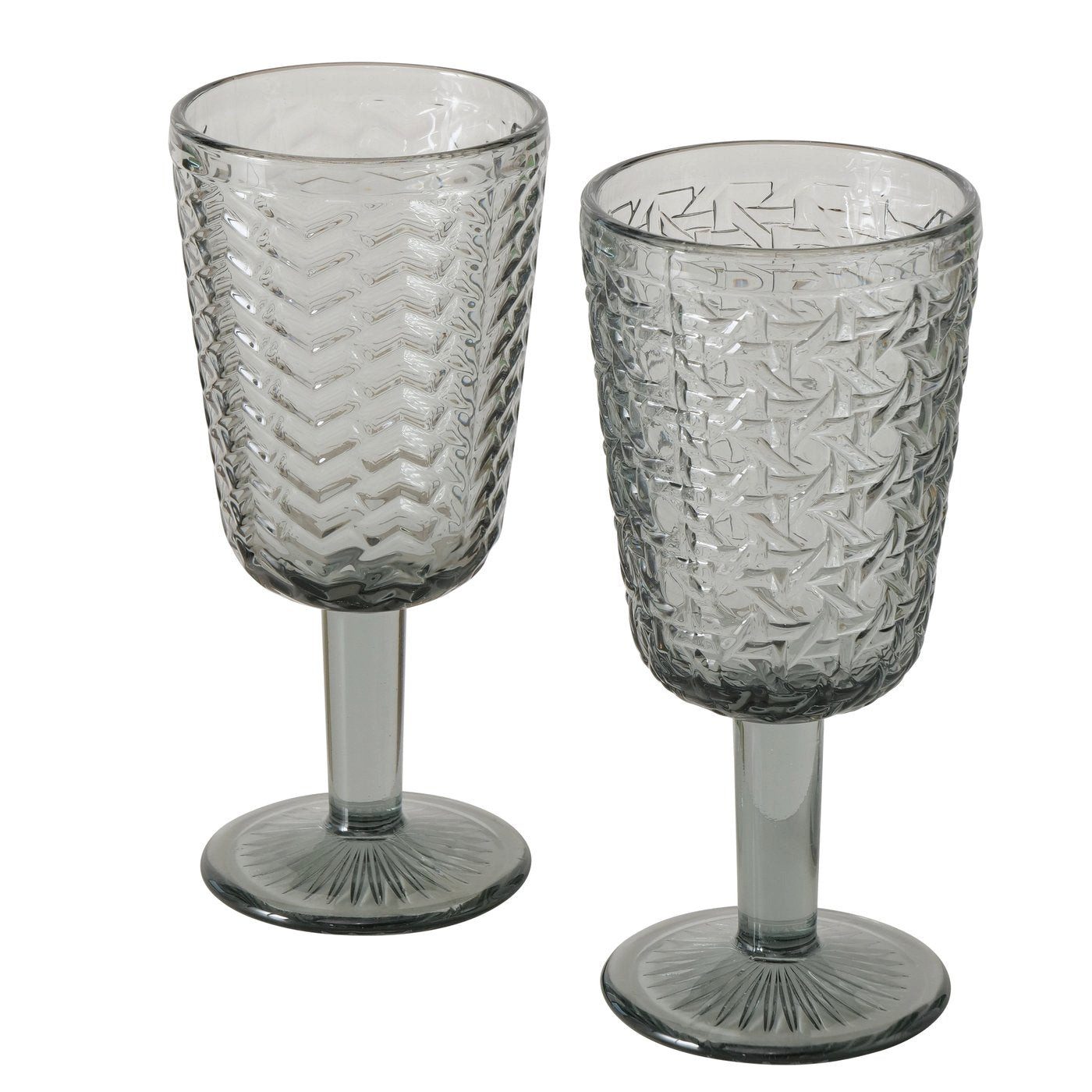 BOLTZE Weinglas Weinglas Set in grau mit Muster-Relief zwei Varianten Muster von Boltz