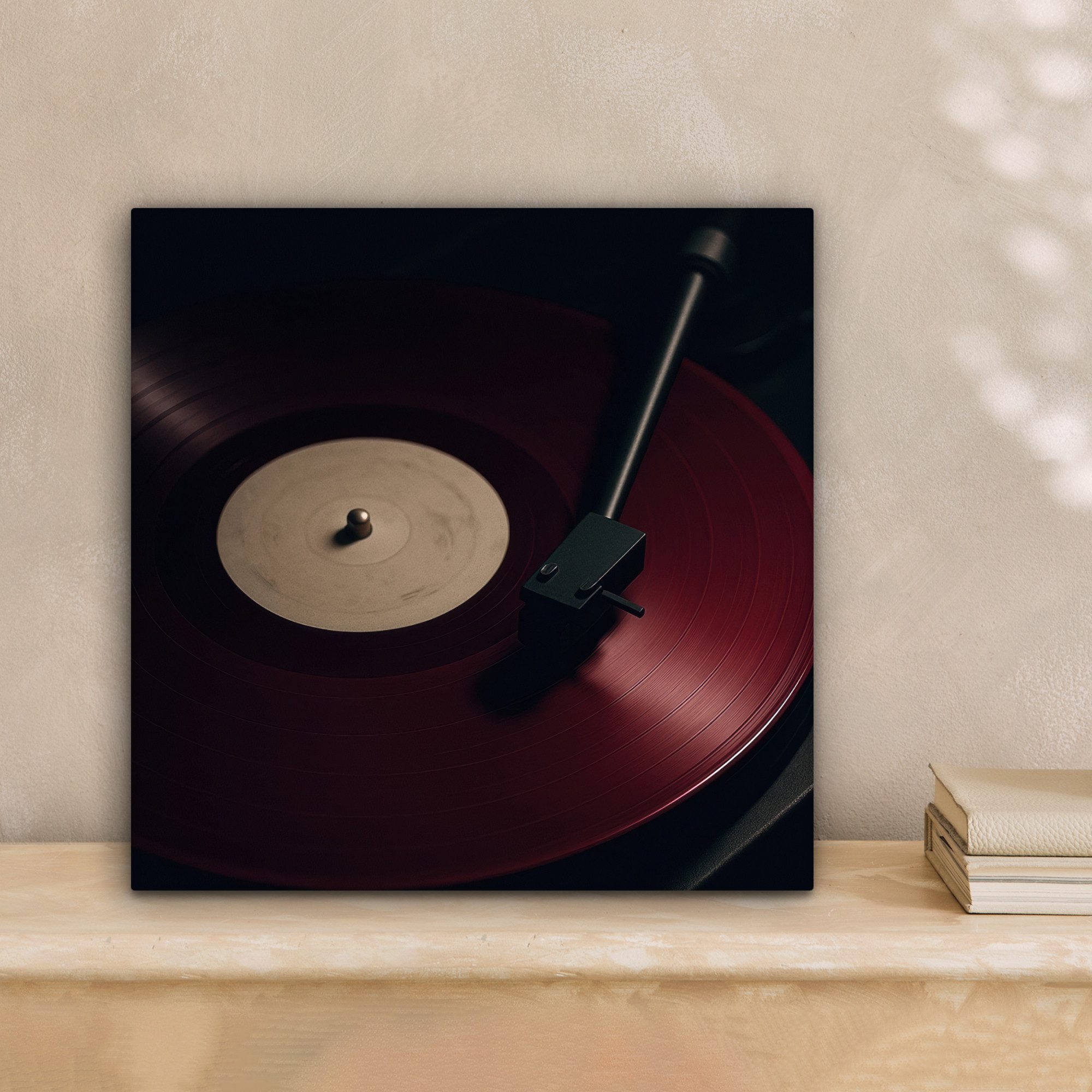 OneMillionCanvasses® Leinwandbild Schallplatte - Rot - Plattenspieler - Nad günstig online kaufen