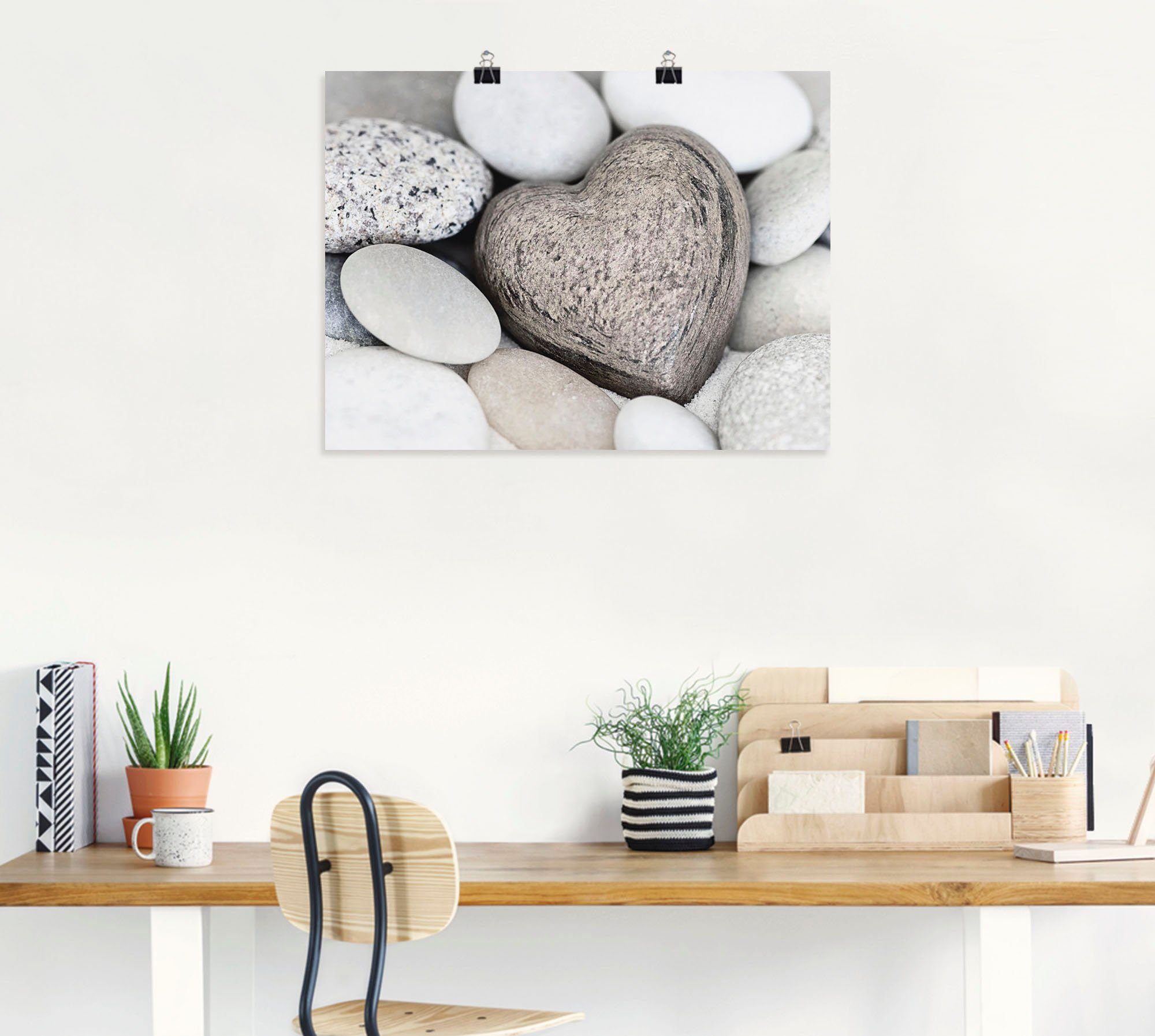 Artland Wandbild Steinherz, Zen (1 St), als Leinwandbild, Poster in verschied. Größen