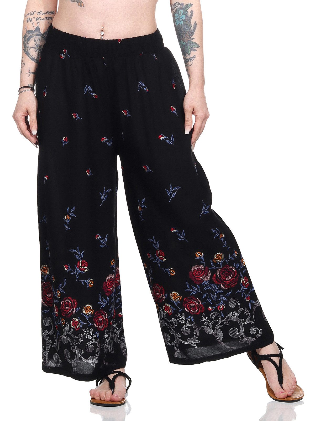 Aurela Damenmode Culotte Sommerhose leichte Marlene Hose für Damen luftige günstig online kaufen