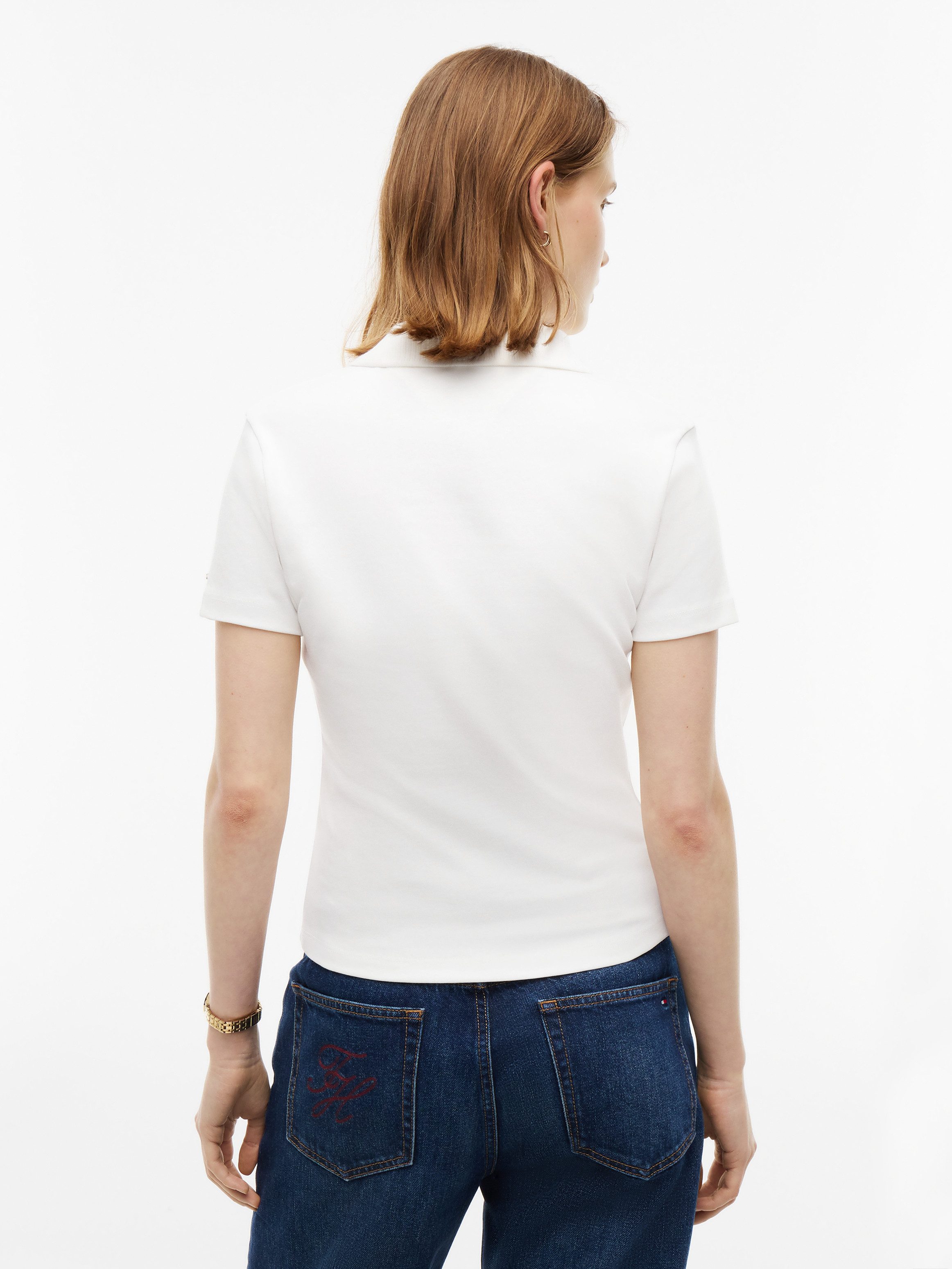 Tommy Hilfiger Poloshirt GOLD BUTTON REG S/S POLO Baumwolle