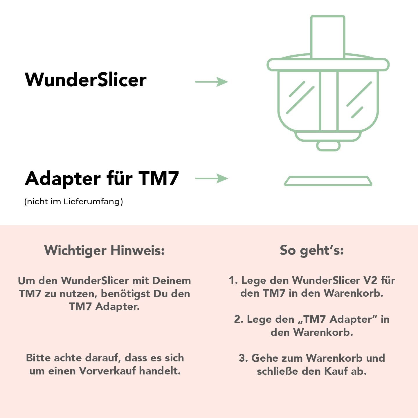 Wundermix Schneideaufsatz WunderSlicer® V2 für Thermomix, Zubehör für TM7, TM6, TM5, Gemüseschneider mit 1.500g Fassungsvermögen