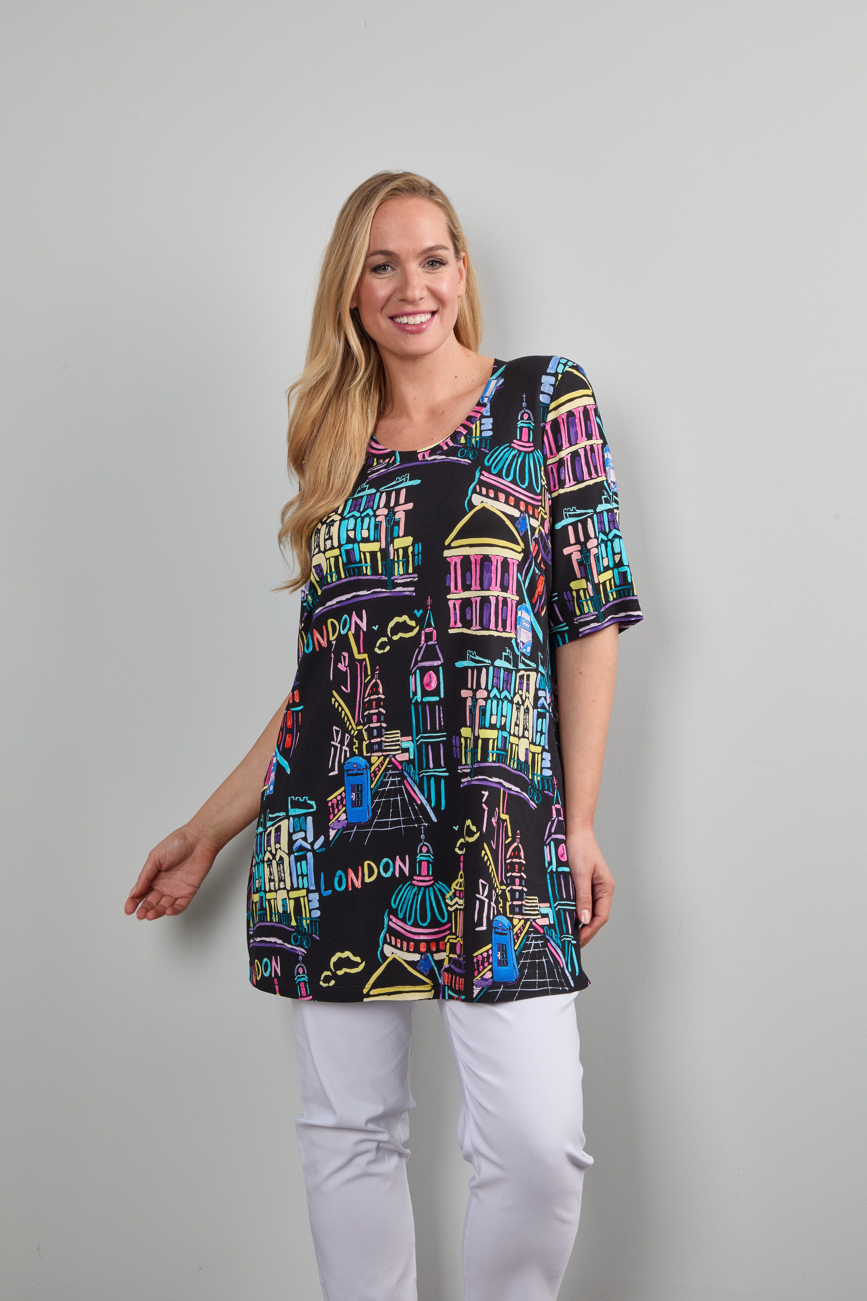 Mona Lisa Longshirt Große Größen mit besonders ausdrucksstarken Print günstig online kaufen