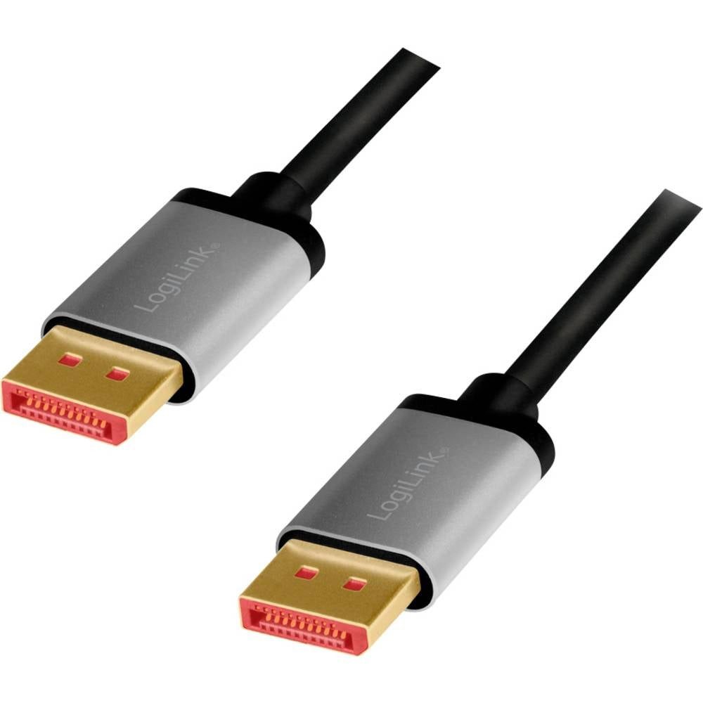 DisplayPort-Kabel, DP/M zu DP/M, 8K/60 Hz, Alu,2 Audio- & Video-Kabel