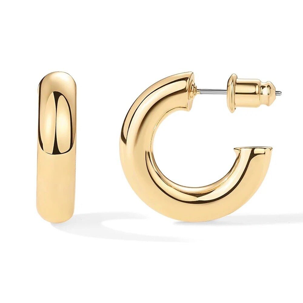 ROUGEMONT Paar Creolen Damen Creolen Ohrringe 20mm Titan Stahl 18K Gold, Hy günstig online kaufen