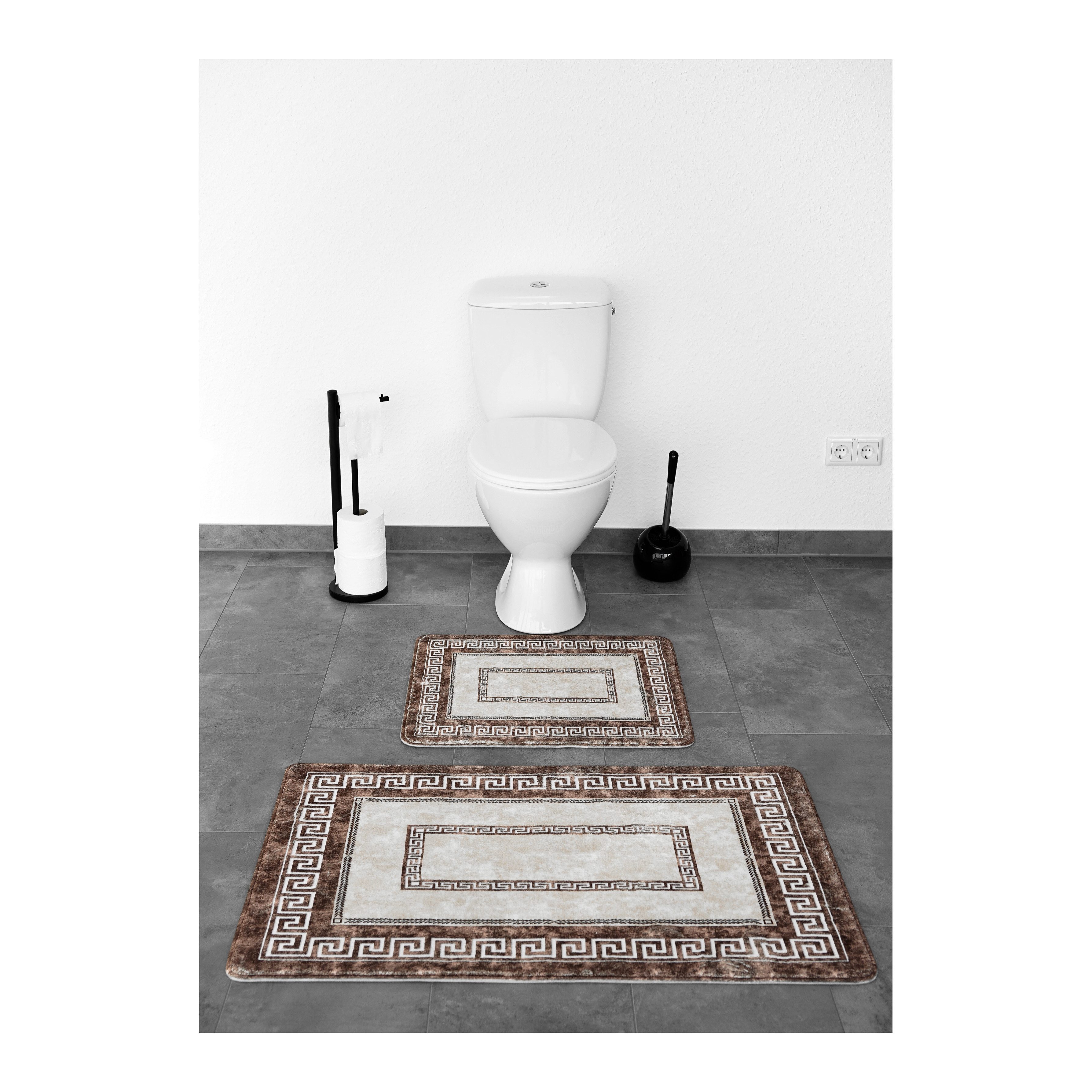 Almina Badematte Exclusive 2 Teiliges Bademattenset mit Muster Rutschfest günstig online kaufen