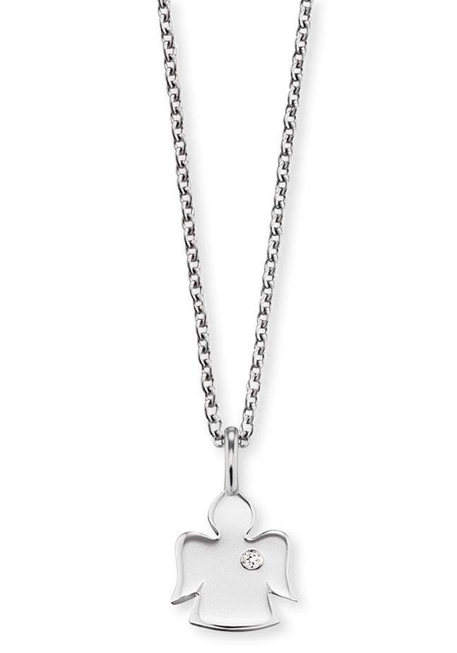 Herzengel Kette mit Anhänger ENGEL, mit Zirkonia (synth)