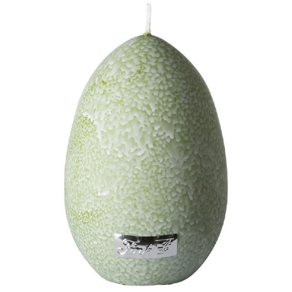 Fink Tafelkerze Stumpenkerze Eikerze Ei Krakelee Grün Weiß (12cm)