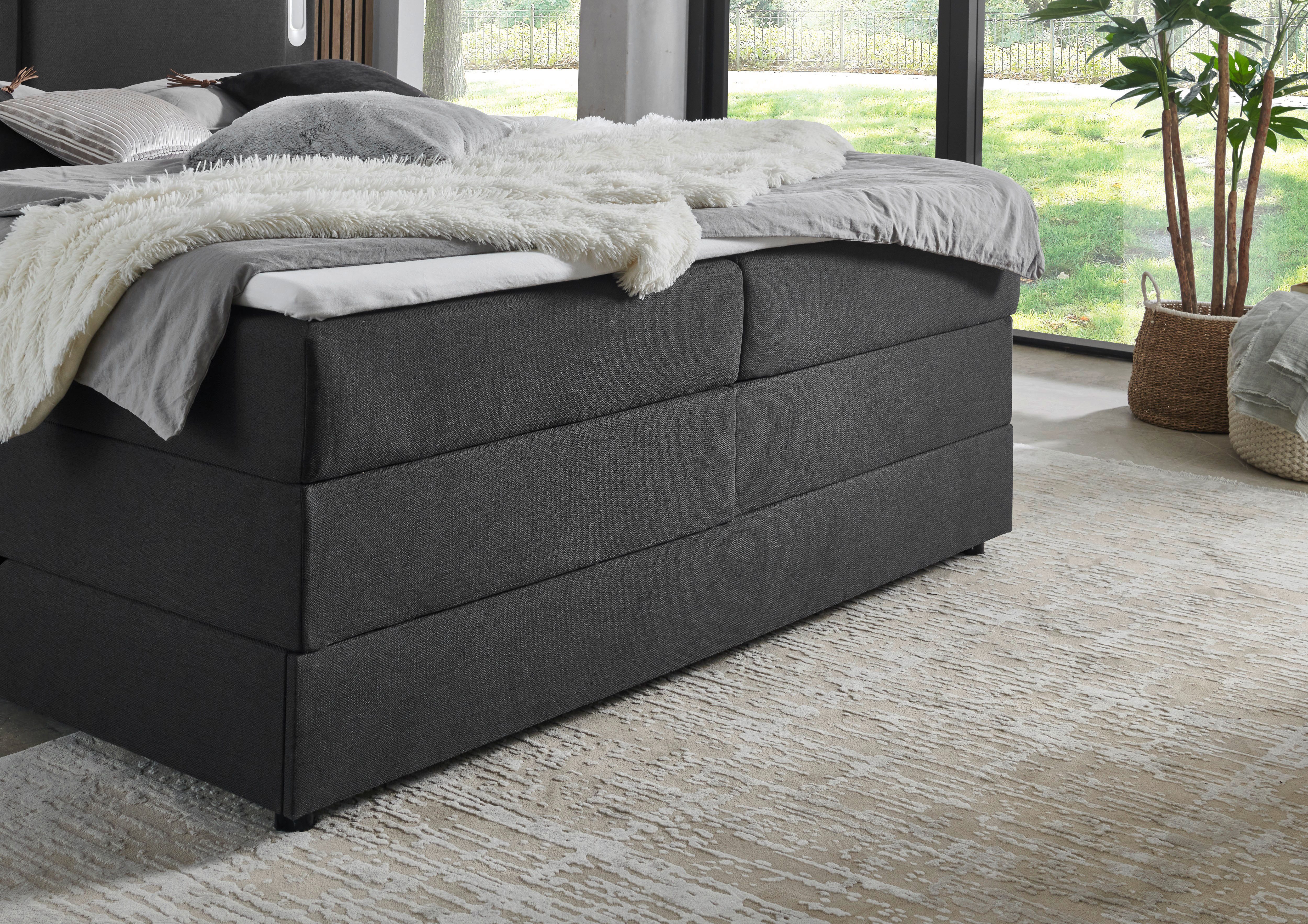 INOSIGN Boxbett Elverta inkl. Bettkasten und LED-Beleuchtung, erhältlich in der Breite 180x200cm, Kopfteil in Kissenoptik