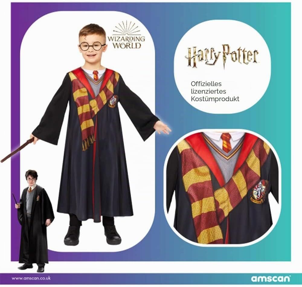 Amscan Kostüm Amscan Kinderkostüm Harry Potter Hogwarts Gryffindor Fasching Gr.134