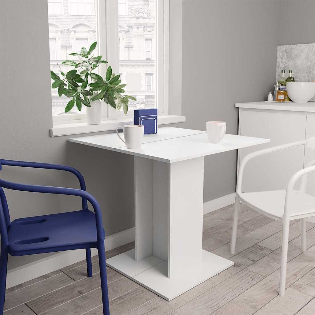 furnicato Esstisch 80 x 80 x 75 cm Weiß (1-St), Stabiler quadratischer Sockel für deinen weißen Küchentisch