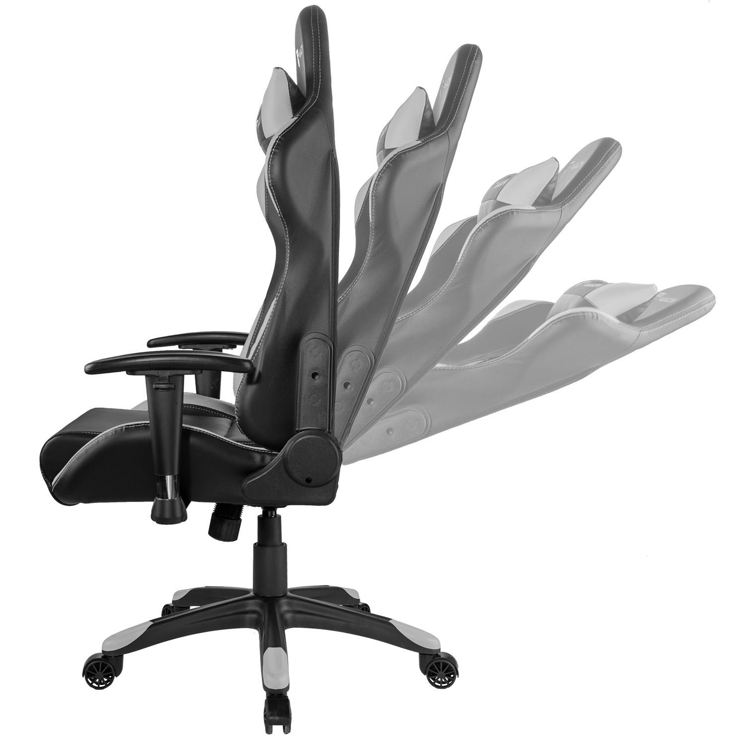 ebuy24 Stuhl Rogue Grau Gaming-Stuhl Gaming inkl. Paracon Nackenkissen und