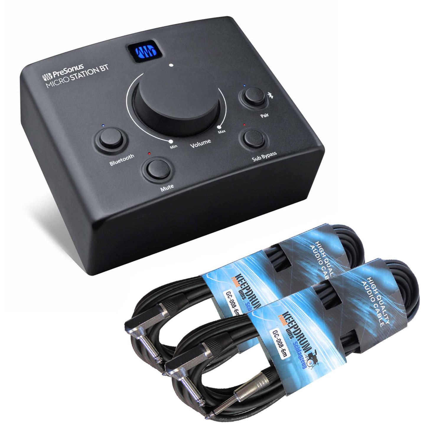 Presonus Micro Station BT Monitor-Controller mit 2x Kabel Digitales Aufnahmegerät