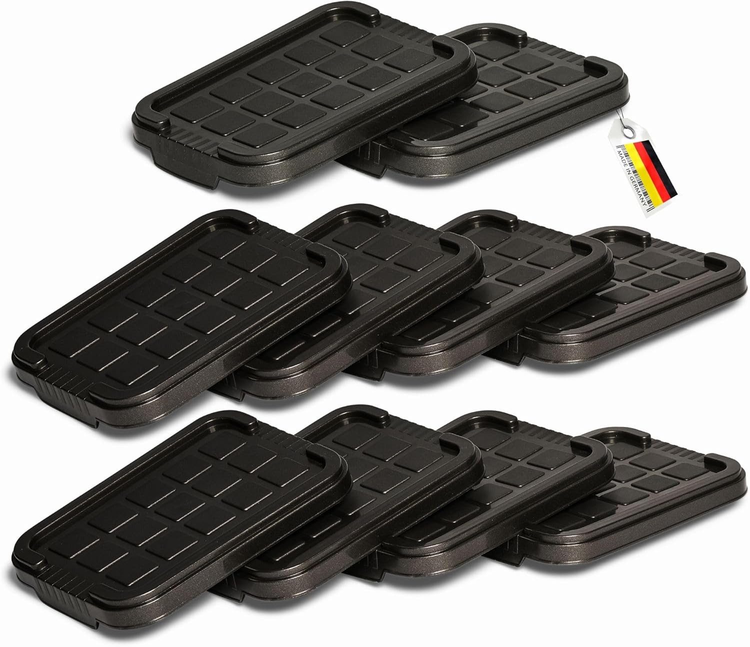 Novaliv Aufbewahrungsbox 30529-10 (10 St), Novaliv 10x Ersatzdeckel 2 Liter mit Clipverschluss 19x14 cm Antrazit