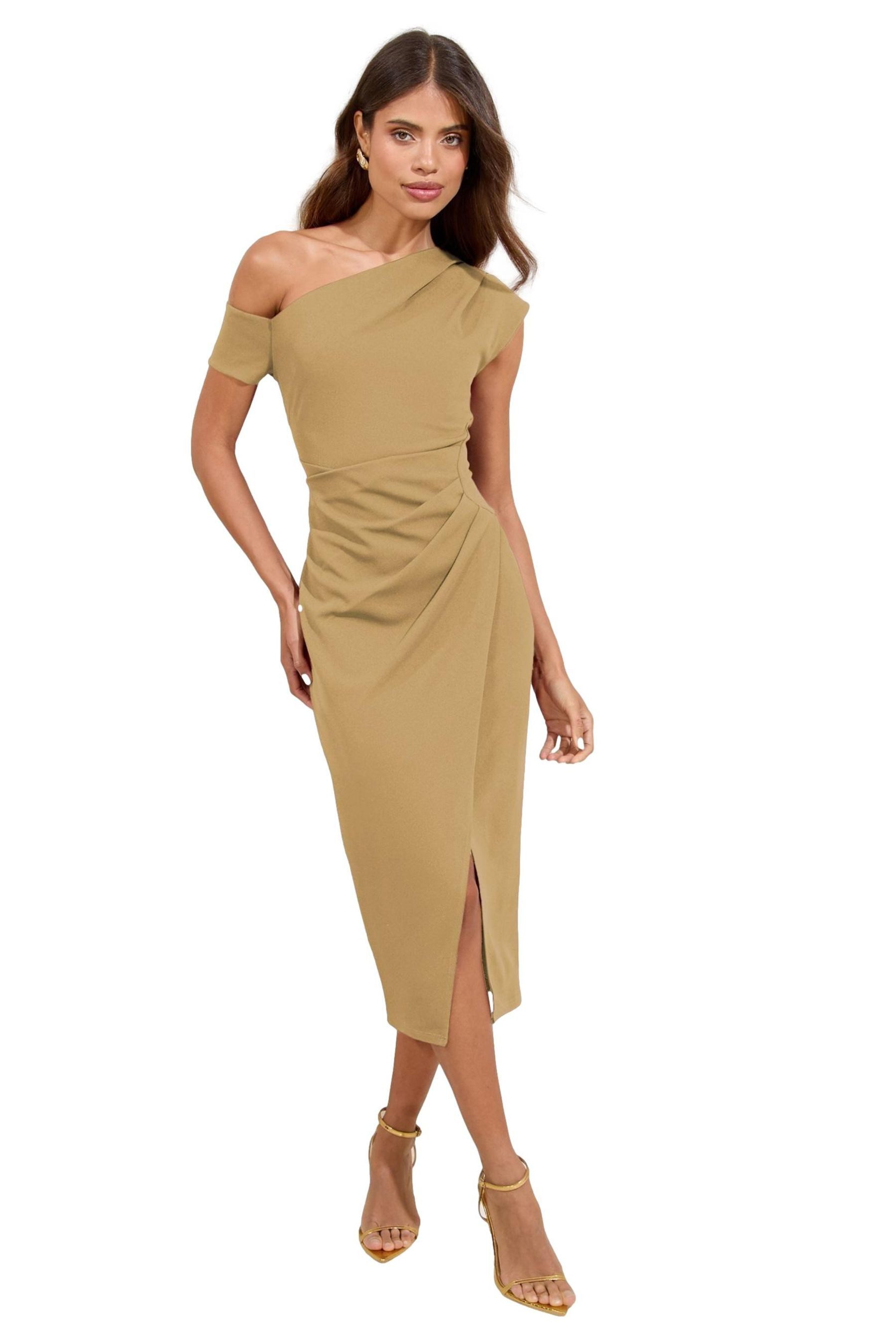 LIPSY Midikleid Lipsy schulterfreies Midikleid, Regular (1-tlg)