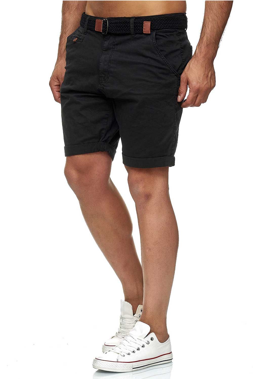 Indicode Shorts Herren kurze Hose mit Gürtel - Conor - Aus Baumwolle - Regu günstig online kaufen