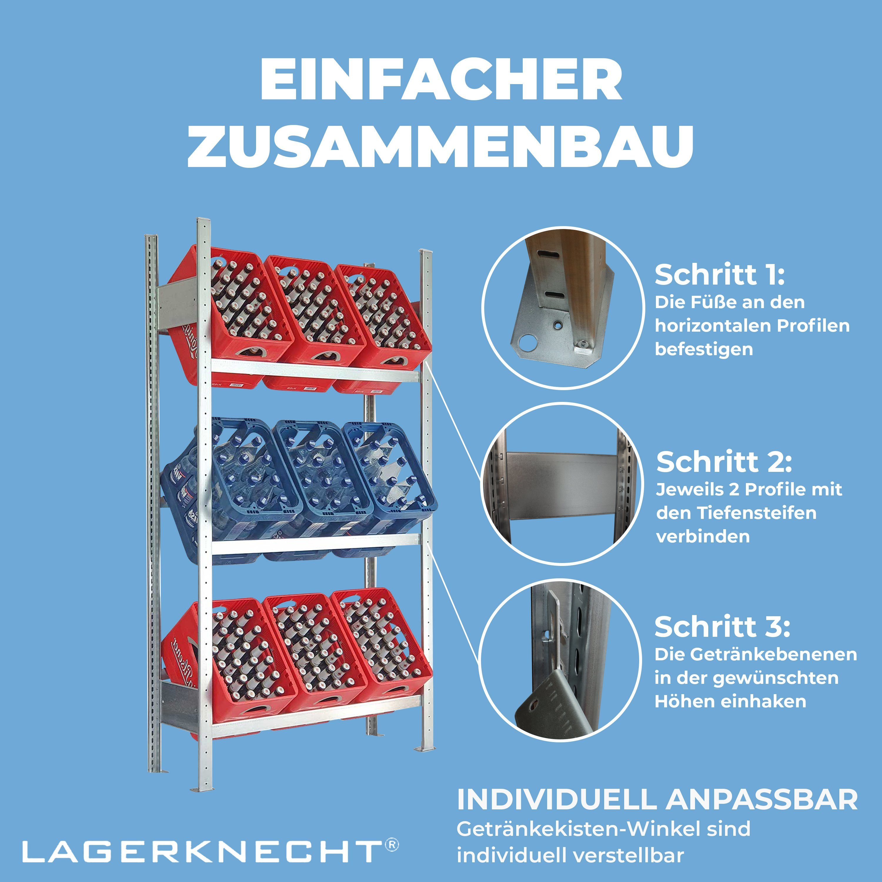 made Germany Industriequalität Standregal für in Kisten in 9 Getränkekistenregal Lagerknecht