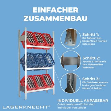Lagerknecht Standregal Getränkekistenregal made in Germany für 9 Kisten in Industriequalität
