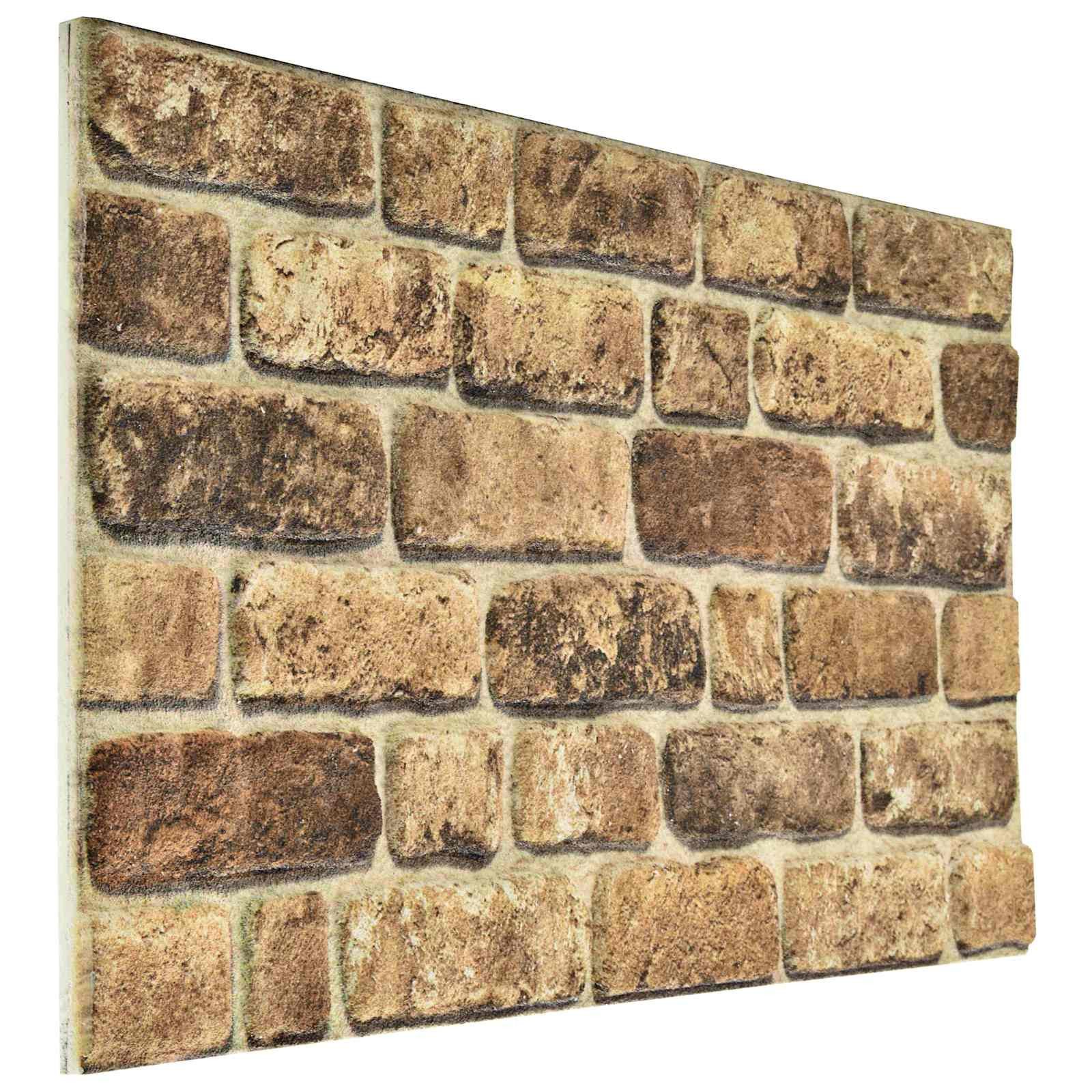 vidaXL Wandpaneel Wandpaneele 10 pcs Dunkler Sand 100 x 50 cm EPS-Schaum, (10-tlg)