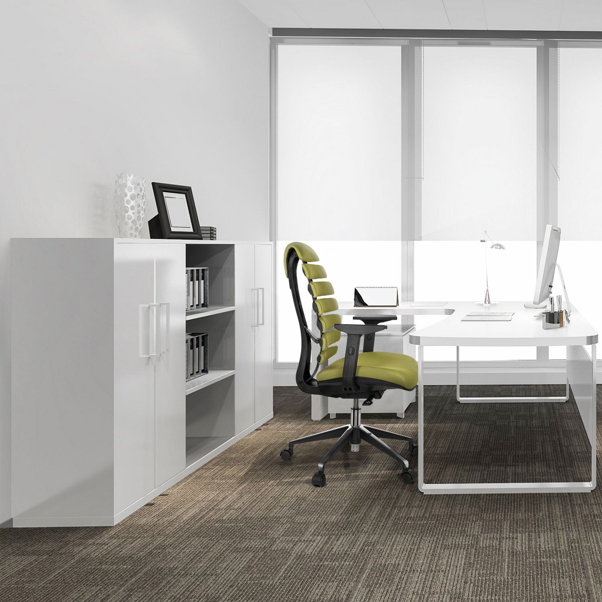 hjh OFFICE Drehstuhl Profi Bürostuhl Ergo Line Ii Stoff mit Armlehnen (1 St), Ergonomischer Chefsessel, Schreibtischstuhl höhenverstellbar