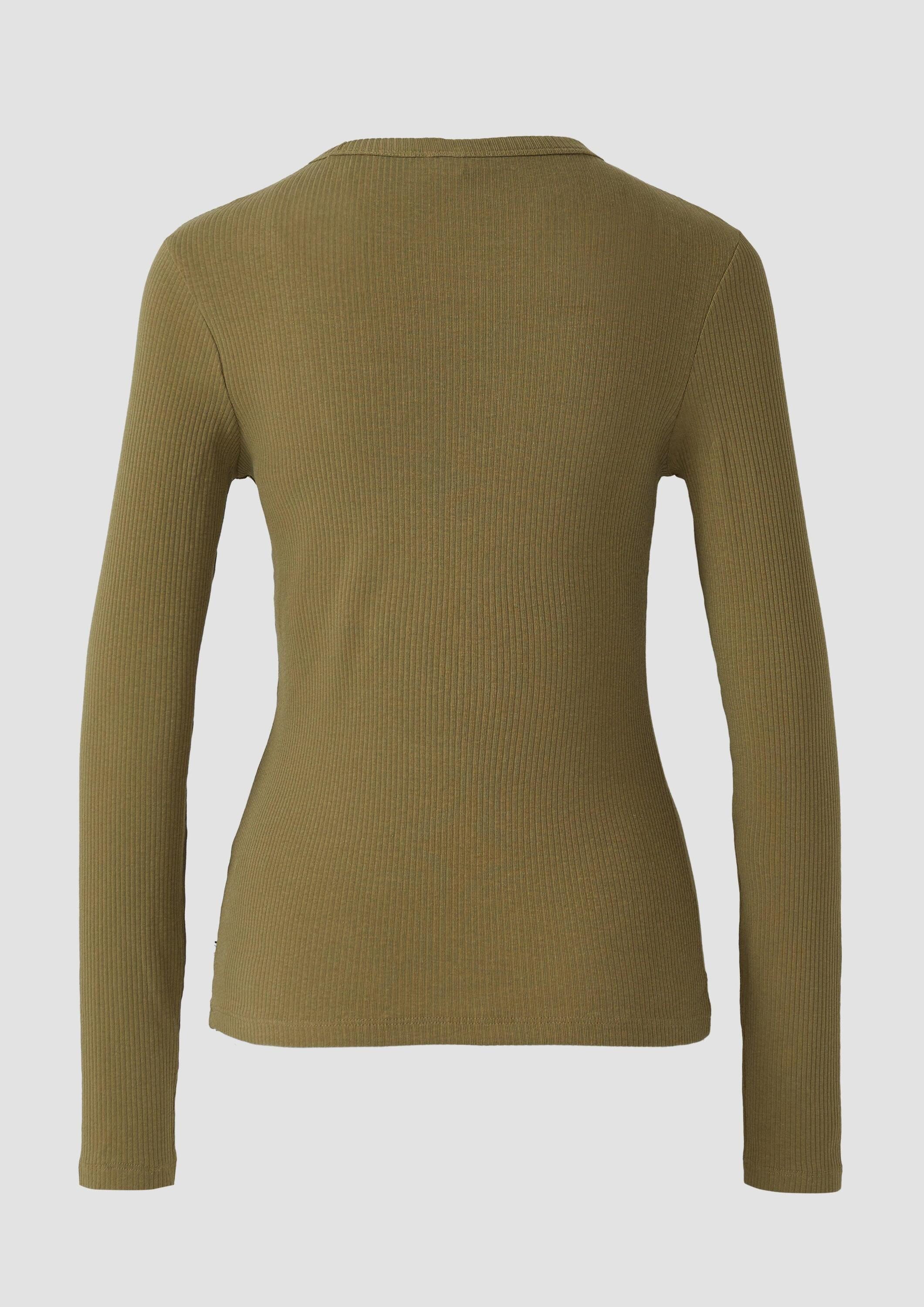 QS Langarmshirt T-Shirt Geripptes Longsleeve im Slim Fit günstig online kaufen