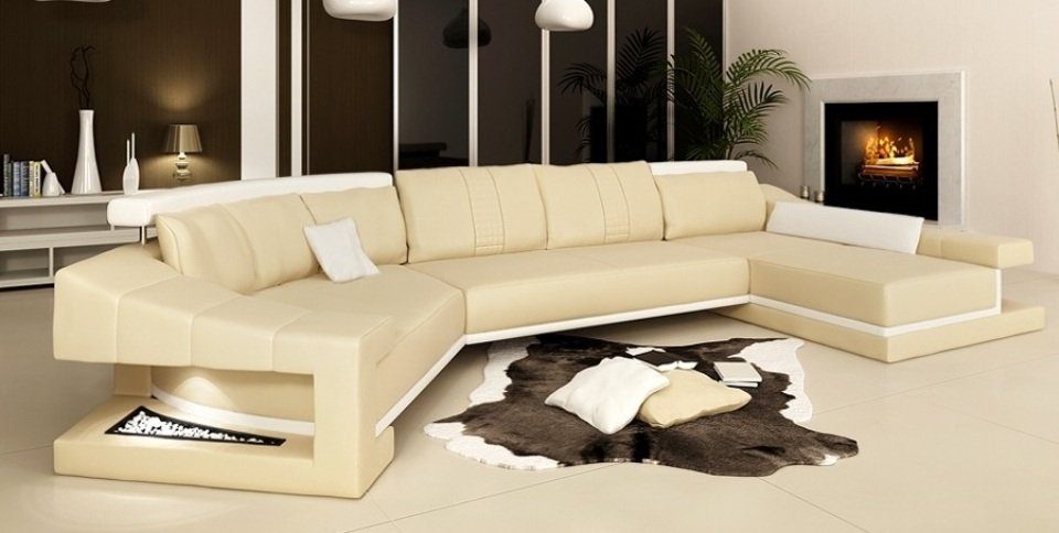 Couch Ecke, Eck JVmoebel Rund Wohnlandschaft Ecksofa U Europe Ecksofa Made Design in Sofa