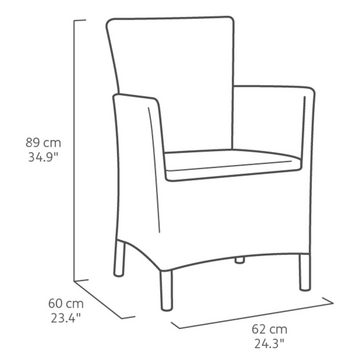 Keter Gartenlounge-Set 3-tlg. Garten-Sitzgruppe Iowa Cappuccino-Braun 224383, (1-tlg)