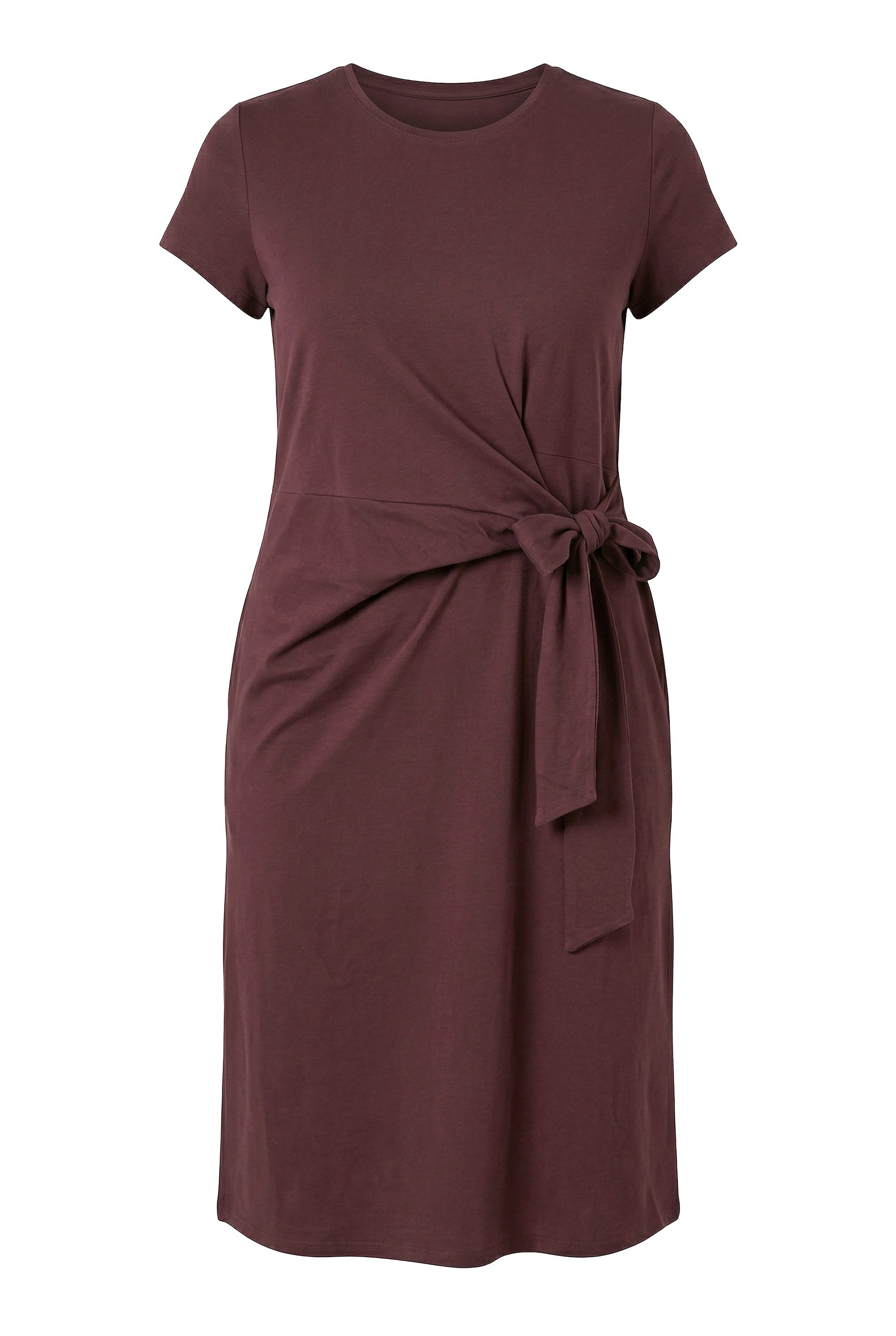 Studio Untold Midikleid Midi-Jerseykleid A-Line Drapierung mit Bindeband