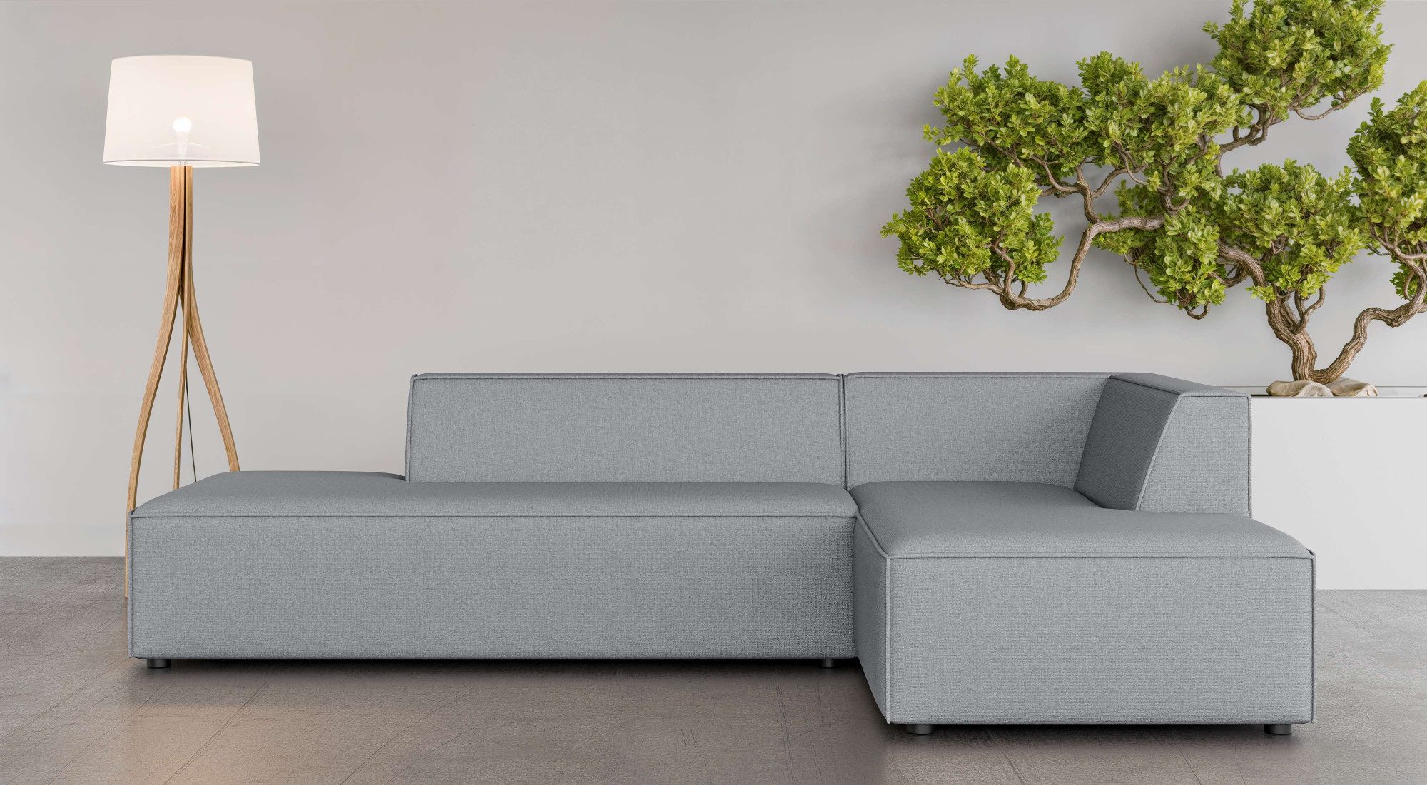 OTTO home Ecksofa Ecksofa Cavan mit Ottomane links oder rechts bestellbar, L-Form mit Wellenunterfederung, Maße B/T/H: 270/180/72 cm