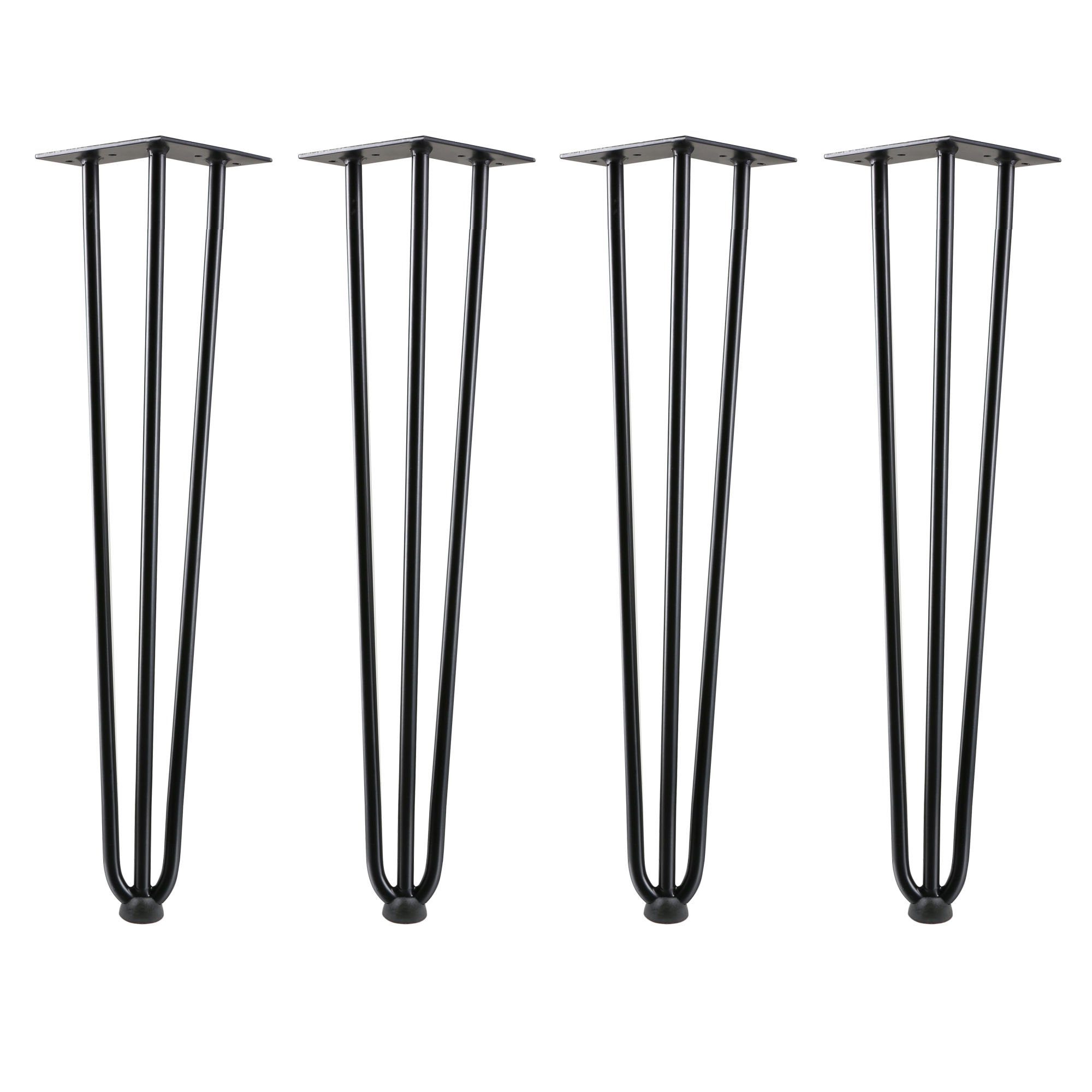 Tischbeine cm, Streben aus Tischbein Legs, 3 60 Stahl, Zelsius Hairpin 4er schwarz, Set,