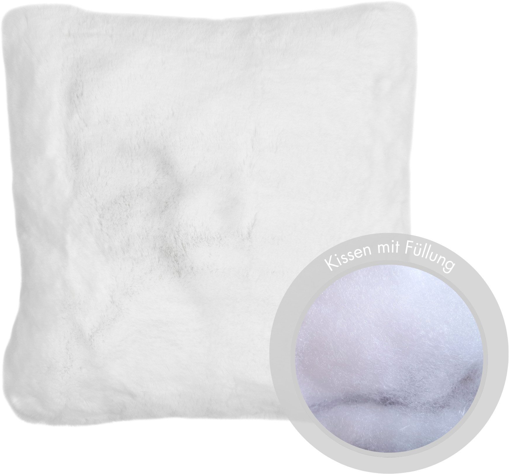 LUXOR living Fellkissen Dekokissen Novara, Kunstfell, eckig, 40x40 cm, sehr weich, mit Füllung, Wohnzimmer