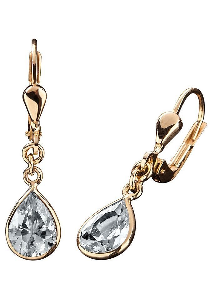 Firetti Paar Серьги Schmuck Geschenk Gold 333 Ohrschmuck Patentbrisur Tropfen Glitzer, mit Zirkonia (synth)