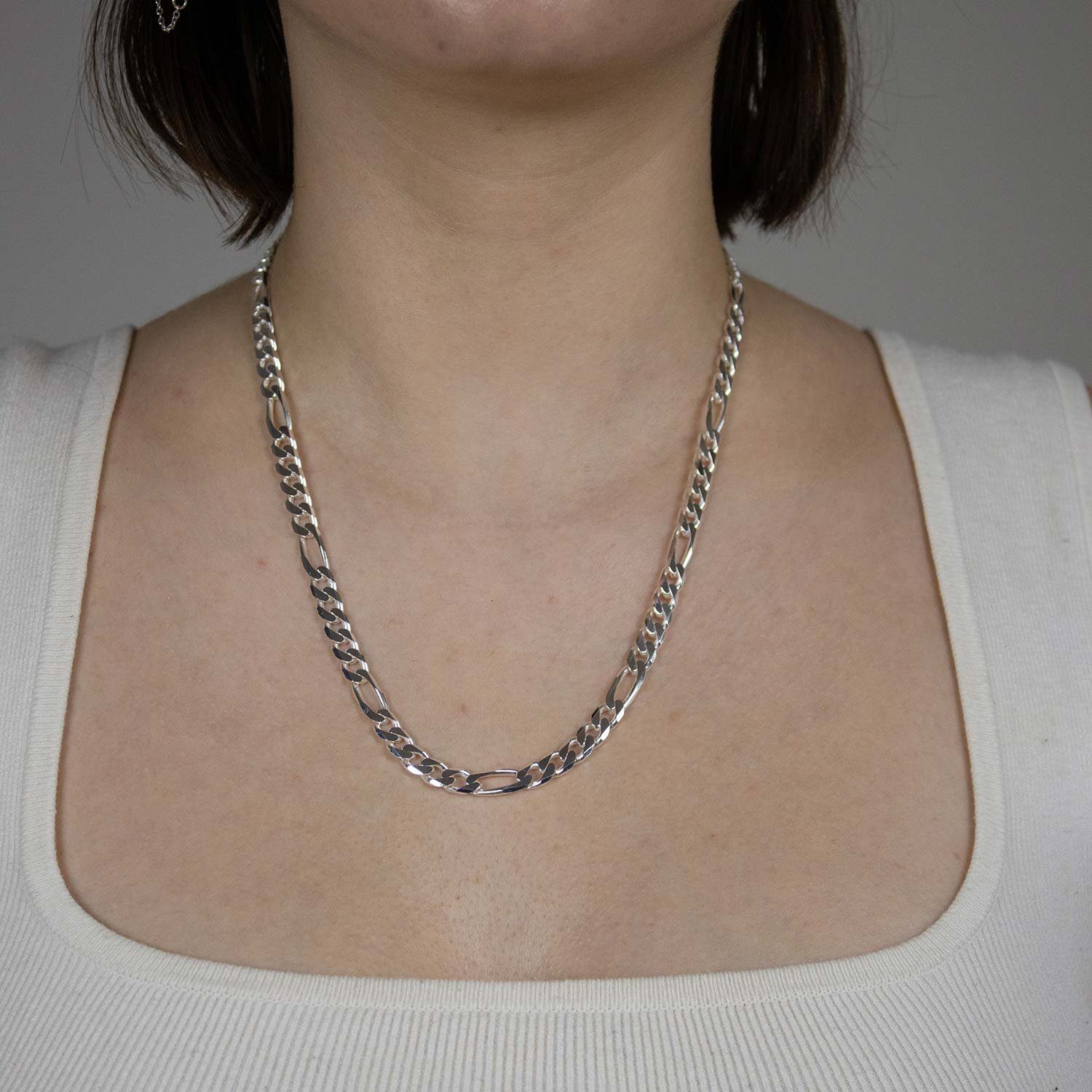 HOPLO Silberkette Silberkette Figarokette Länge 55cm - Breite 6,0mm - 925 S günstig online kaufen