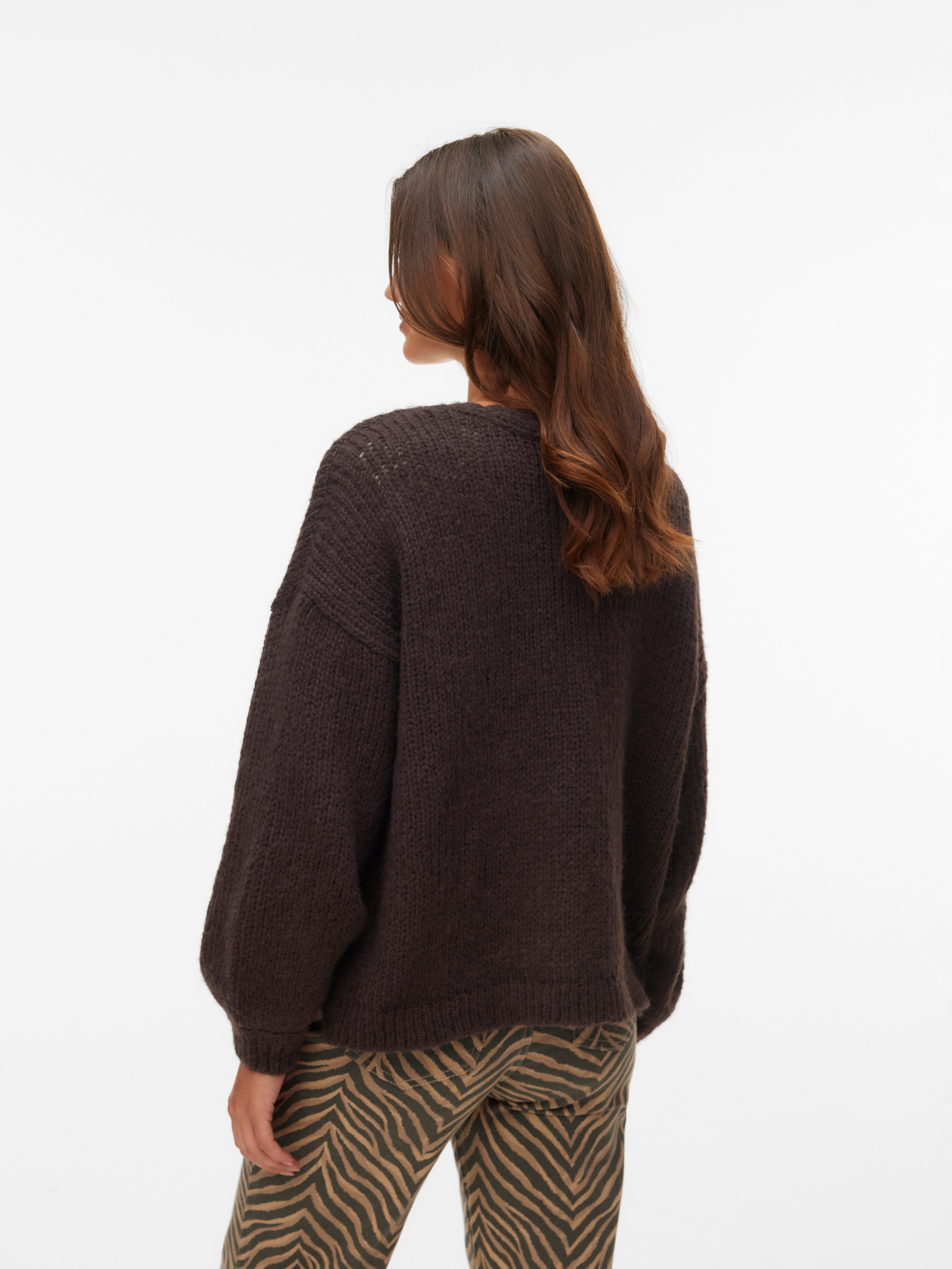 Vero Moda Strickjacke VMMAYBE LS OPEN CARDIGAN GA REP Kunstfaser, oversize