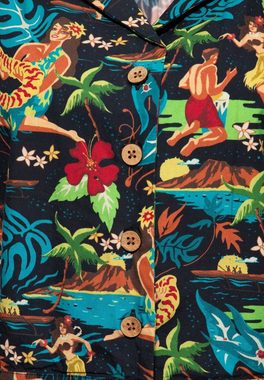 QueenKerosin Hemdbluse im Hawaiianischen Design