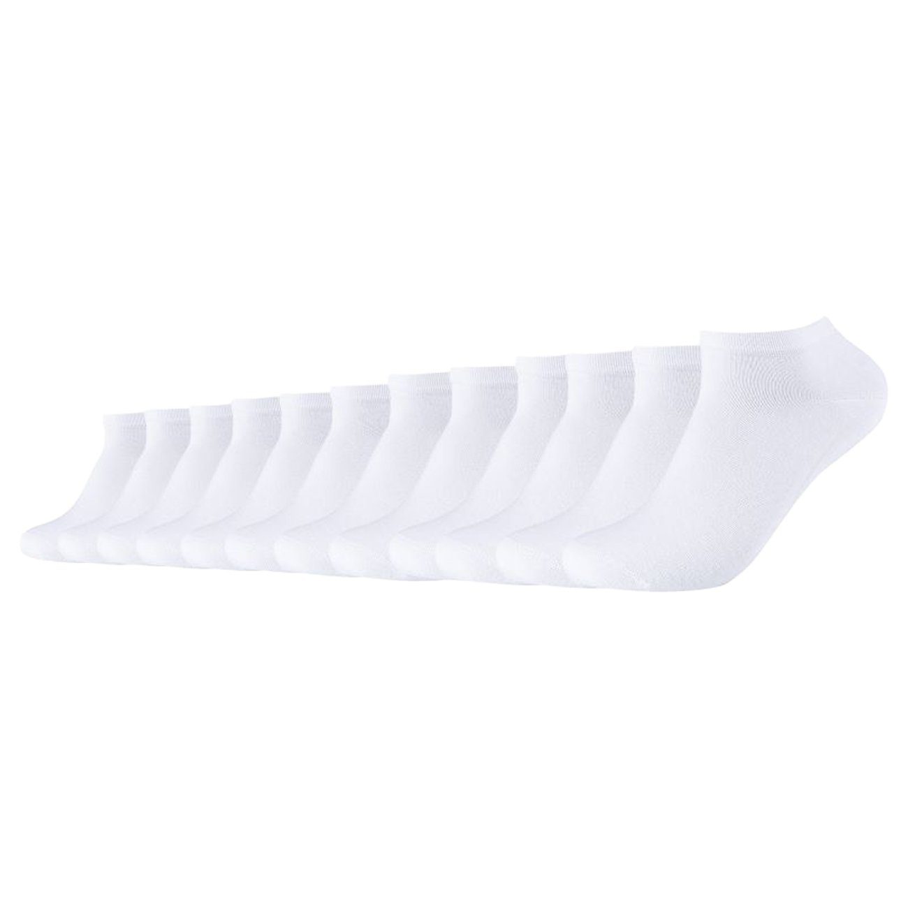 Socken Organic pflegeleichter Camano Cotton aus (12-Paar) (1000) White Ca-Soft Sneakersocken Sneaker Baumwollmischung Unisex