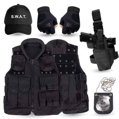 Kostümheld® Polizei-Kostüm 6 in 1- SWAT Kostüm Erwachsene - FBI Police Security Set