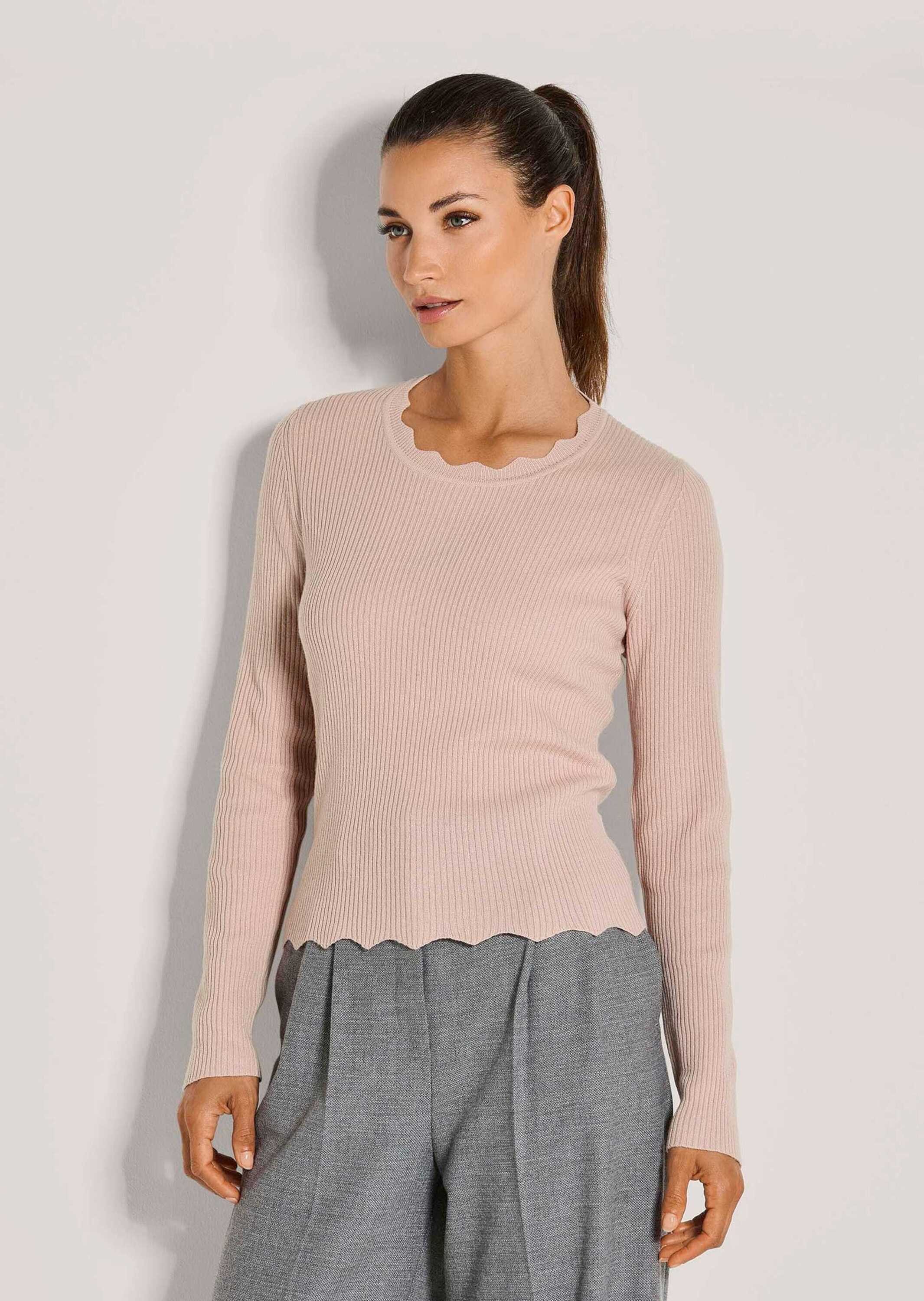MADELEINE Strickpullover Leichter Viskosepullover mit gewelltem Saum Tailli günstig online kaufen