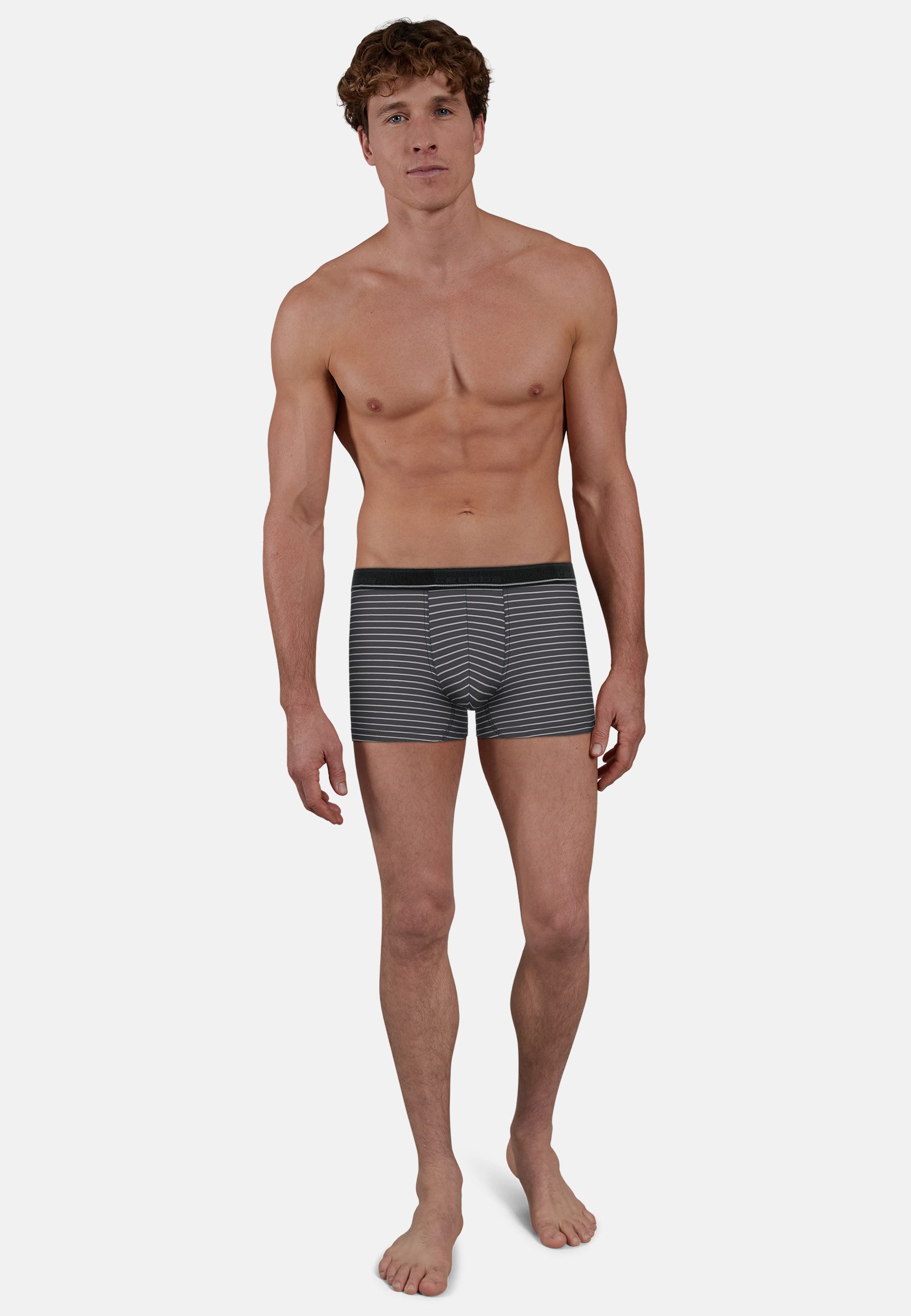 CECEBA Boxershorts CECEBA Herren Pants grau quergestreift 2er Pack (2-St)