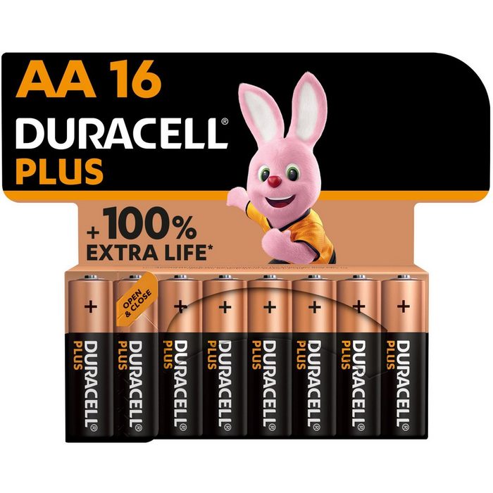 Duracell NEU Plus AA Mignon Alkaline 1.5V LR6 MN1500 16er-Pack Batterie LR6 (16 St)